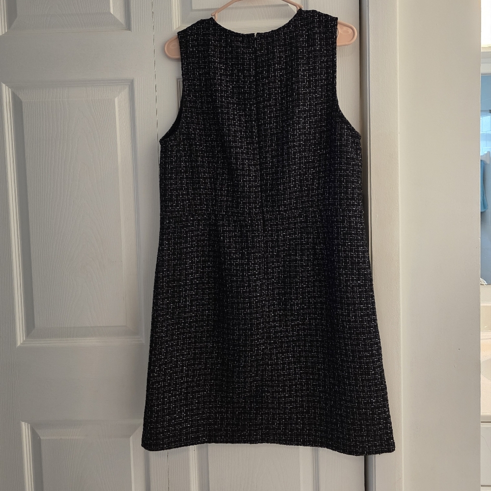 LOFT Black Ribbed Sheath Mini Dress